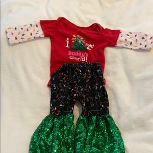 Christmas outfit with bell bottoms